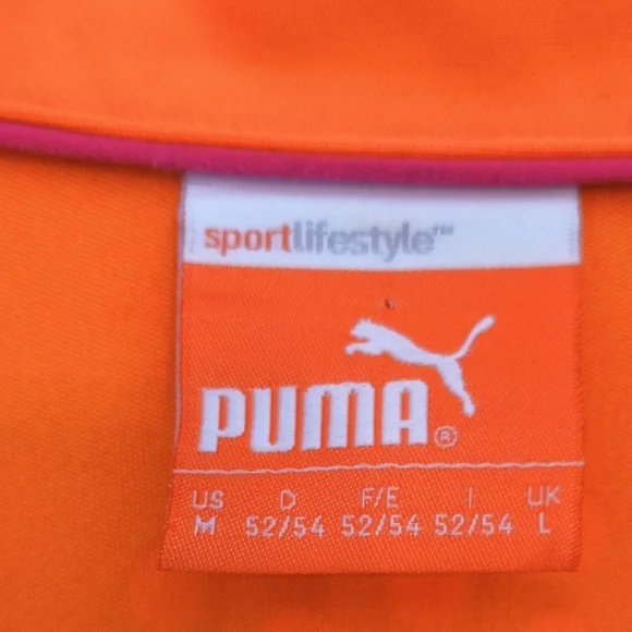 PUMA Golf "Sample" Argyle Polo Shirt - Men's Medium - Rare Orange & White - Picture 4 of 8